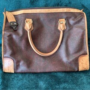 Etro elegant Brown Leather Men's travel Bag